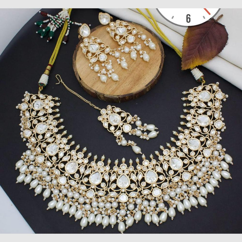 Manisha Jewellery Gold Plated Crystal  Stone  Necklace Set