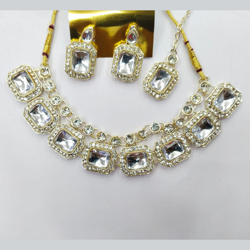 Manisha Jewellery Gold Plated Austrian Stone And Crystal Stone Necklace Set