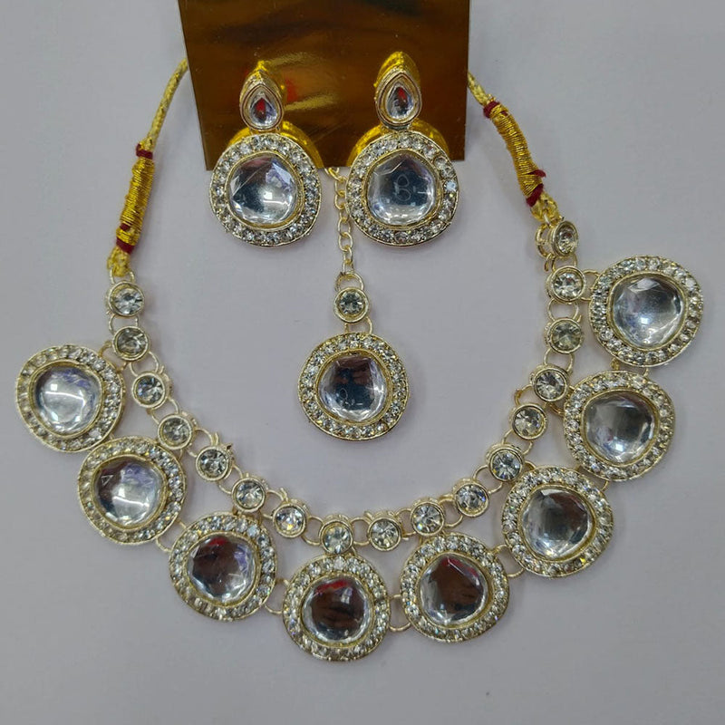 Manisha Jewellery Gold Plated Austrian Stone And Crystal Stone Necklace Set