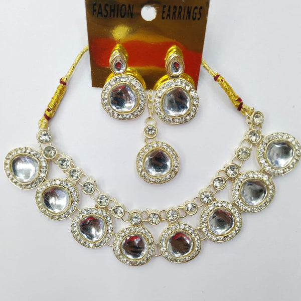 Manisha Jewellery Gold Plated Austrian Stone And Crystal Stone Necklace Set