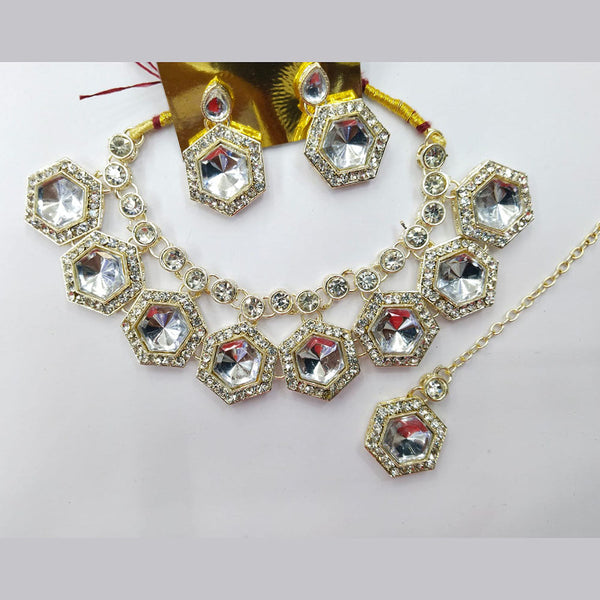 Manisha Jewellery Gold Plated Austrian Stone And Crystal Stone Necklace Set