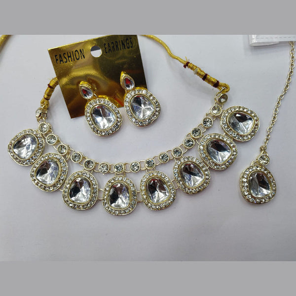 Manisha Jewellery Gold Plated Austrian Stone And Crystal Stone Necklace Set