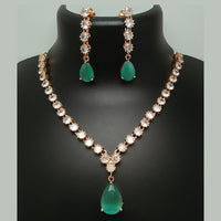Manisha Jewellery Rose Gold Plated Crystal Stone Necklace Set