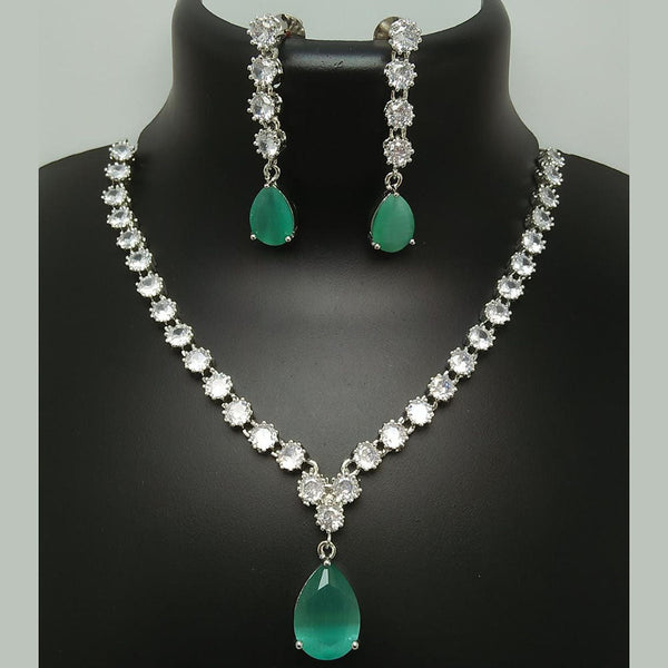 Manisha Jewellery Silver Plated Crystal Stone Necklace Set