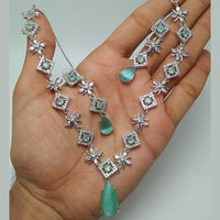 Manisha Jewellery Silver Plated American Diamond Necklace Set