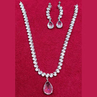Manisha Jewellery Silver Plated American Diamond Necklace Set