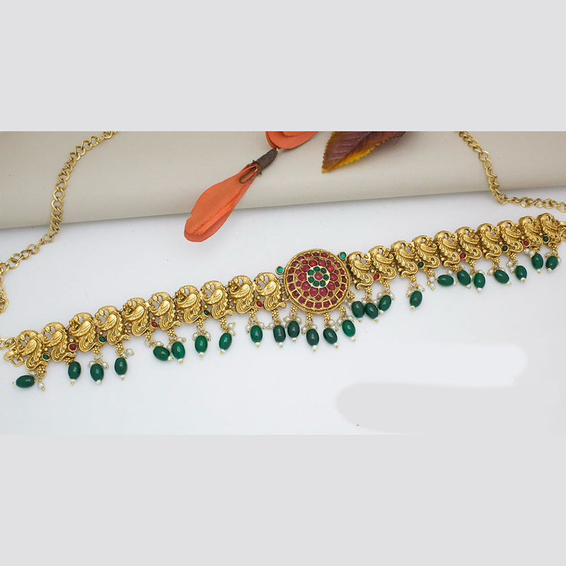 Manisha Jewellery Gold Plated Pota Stone And Beads Kamarbandh