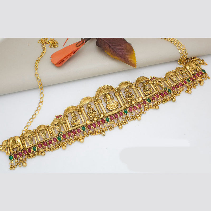 Manisha Jewellery Gold Plated  Pota Stone Temple Kamarbandh