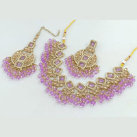 Manisha Jewellery Gold Plated Crystal Stone And Beads Necklace Set