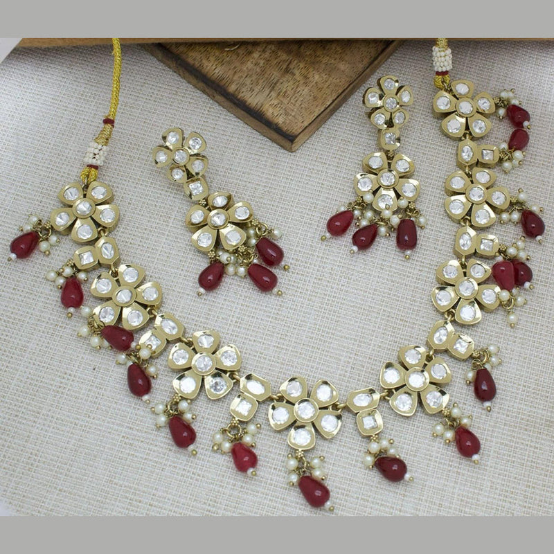 Manisha Jewellery Gold Plated Beads And Pearls Necklace Set