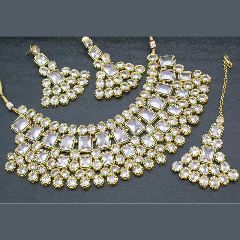 Manisha Jewellery Gold Plated Crystal Stone Necklace Set