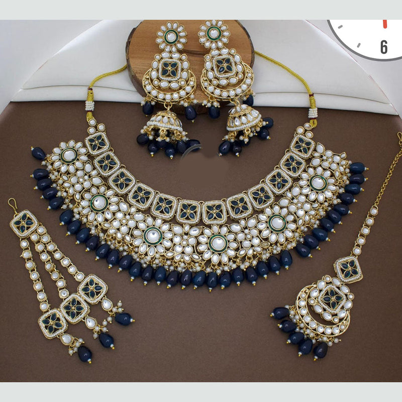 Manisha Jewellery Gold Plated Kundan Stone And Beads Necklace Set