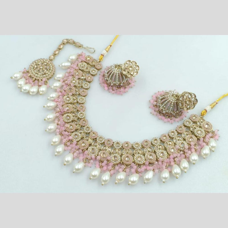 Manisha Jewellery Gold Plated Crystal Stone And Pearls Necklace Set