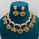 Manisha Jewellery Gold Plated Pota Stone And Beads Necklace Set