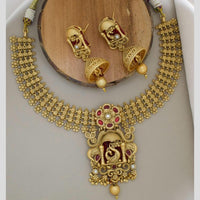 Manisha Jewellery Gold Plated Pota Stone Necklace Set