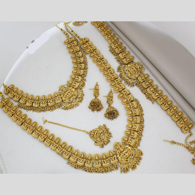 Manisha Jewellery Gold Plated Temple Semi Bridal Necklace Set