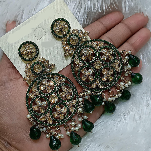 Manisha Jewellery Gold Plated Crystal Stone And Pearls Dangler Earrings