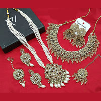 Manisha Jewellery Gold Plated Kundan Stone Necklace Combo Set