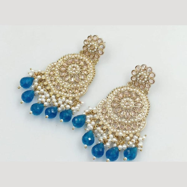 Manisha Jewellery Gold Plated Crystal Stone And Pearls Dangler Earrings