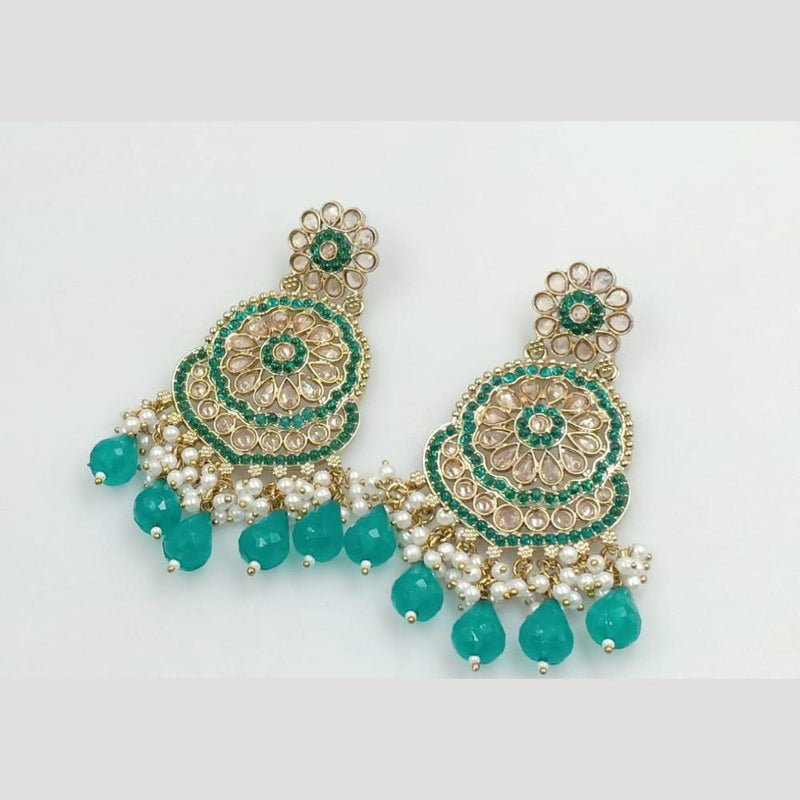 Manisha Jewellery Gold Plated Crystal Stone And Pearls Dangler Earrings