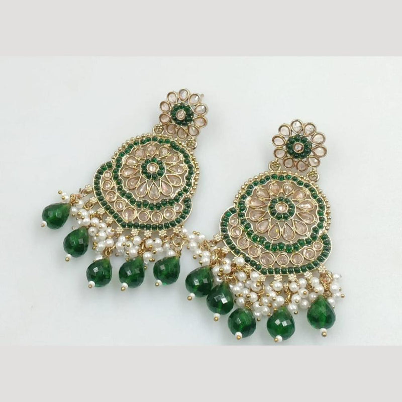 Manisha Jewellery Gold Plated Crystal Stone And Pearls Dangler Earrings