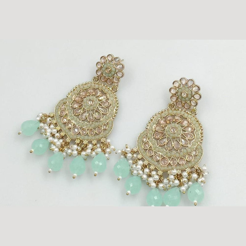 Manisha Jewellery Gold Plated Crystal Stone And Pearls Dangler Earrings