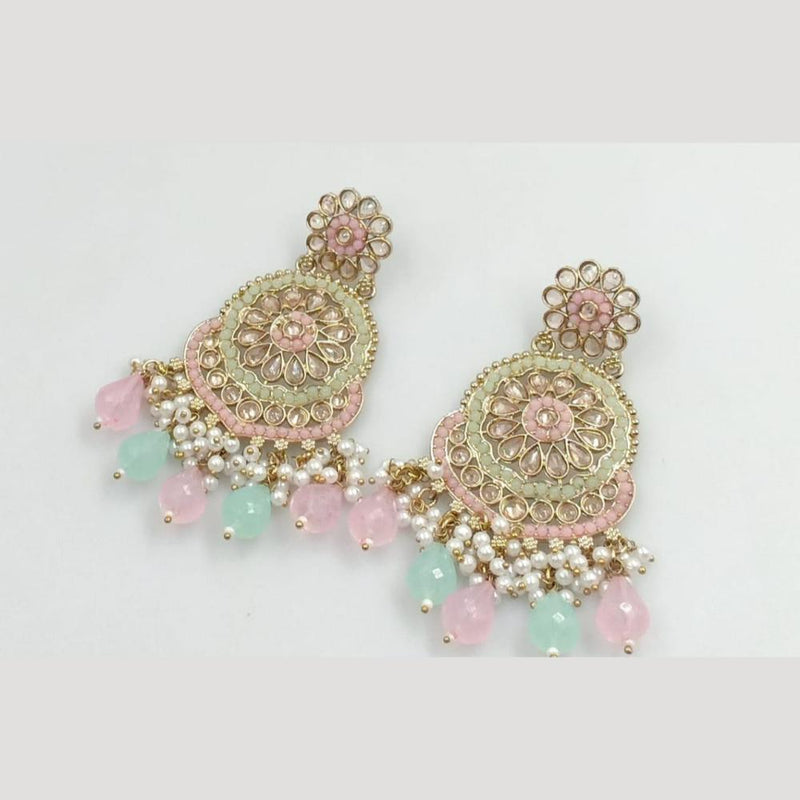 Manisha Jewellery Gold Plated Crystal Stone And Pearls Dangler Earrings