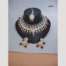 Manisha Jewellery Gold Plated Kundan Stone And Beads Meenakari Necklace Set