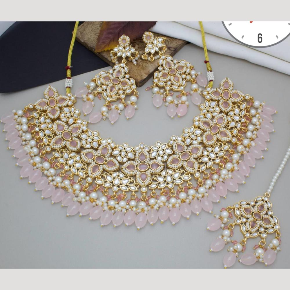 Manisha Jewellery Gold Plated Kundan Stone And Pearls Necklace Set