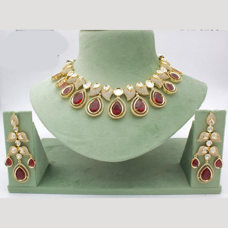 Manisha Jewellery Gold Plated Kundan Stone Necklace Set