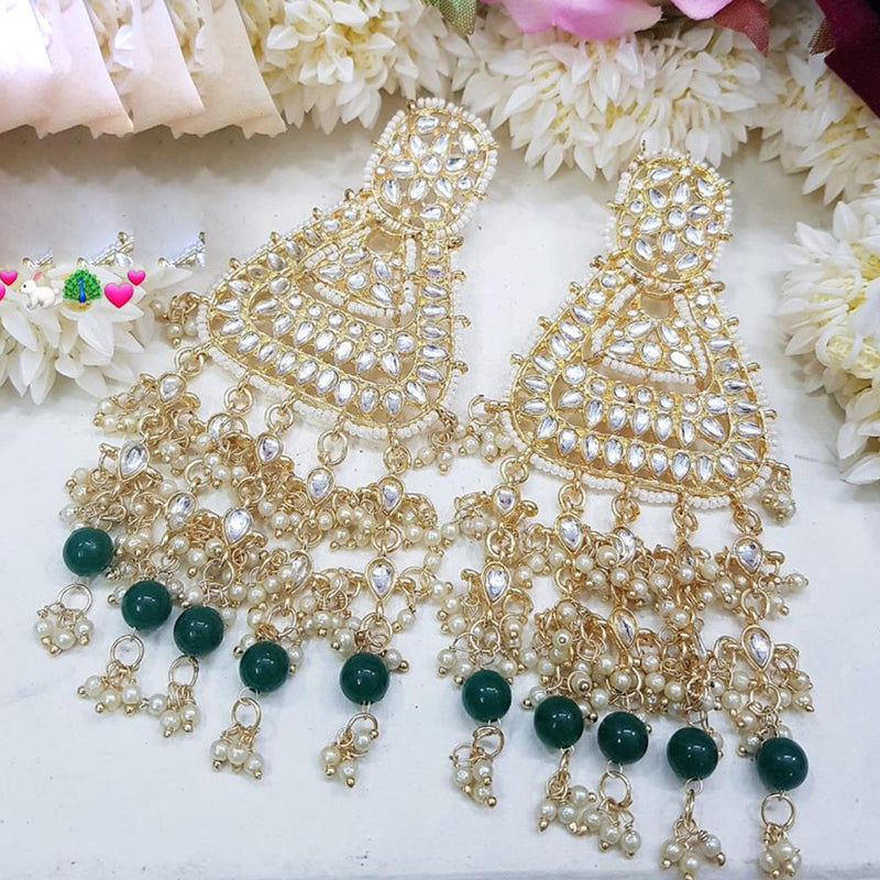 Manisha Jewellery Gold Plated Kundan Stone And Pearls Dangler Earrings