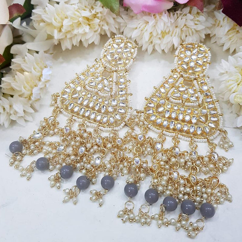 Manisha Jewellery Gold Plated Kundan Stone And Pearls Dangler Earrings