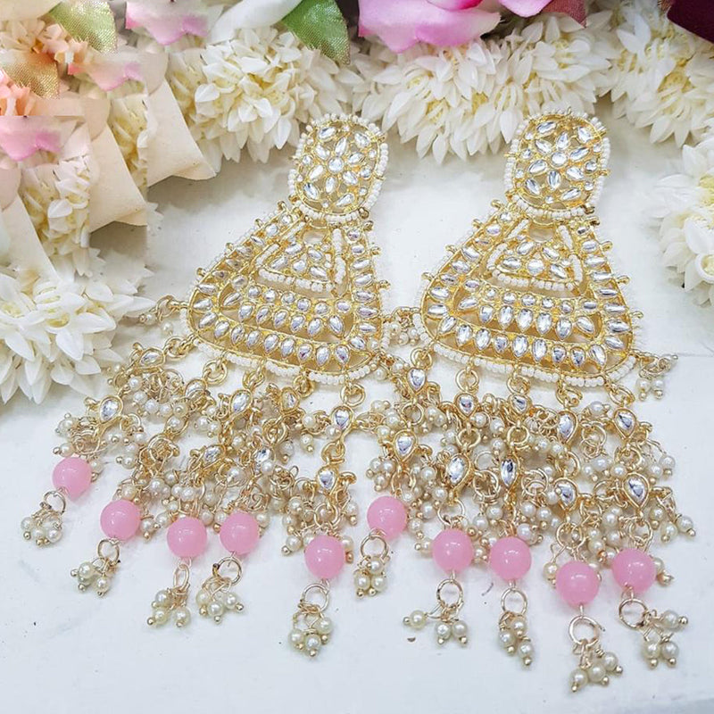 Manisha Jewellery Gold Plated Kundan Stone And Pearls Dangler Earrings