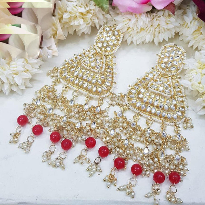 Manisha Jewellery Gold Plated Kundan Stone And Pearls Dangler Earrings