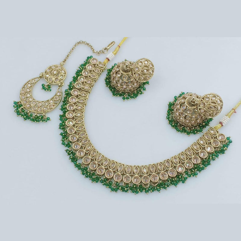 Manisha Jewellery Gold Plated Crystal Stone And Pearls Necklace Set