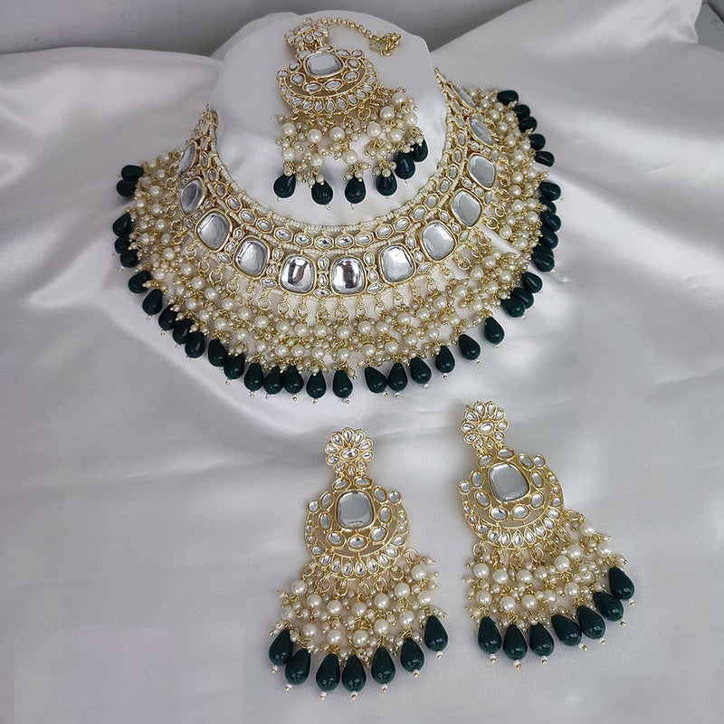 Manisha Jewellery Gold Plated Kundan Stone And Pearls Choker Necklace Set