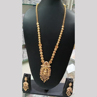 Manisha Jewellery Gold Plated Pota Stone And Meenakari Long Necklace Set