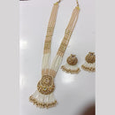 Manisha Jewellery Gold Plated Crystal Stone And Pearls Long Necklace Set
