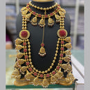 Manisha Jewellery Gold Plated Crystal Stone Double Necklace Set