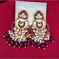 Manisha Jewellery Gold Plated Pota & Kundan Stone Dangler Earrings