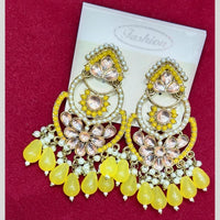 Manisha Jewellery Gold Plated Pota & Kundan Stone Dangler Earrings