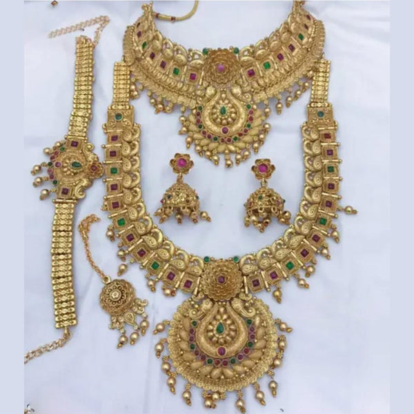 Manisha Jewellery Gold Plated Pota Stone Combo Set