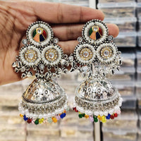 Manisha Jewellery 2 Tone Kundan Stone And Ghungroo Jhumki