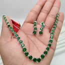 Manisha Jewellery Silver Plated Crystal Stone Necklace Set