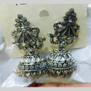 Manisha Jewellery Oxidised Plated Kundan Stone Jhumki Earrings