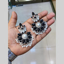 Manisha Jewellery Silver Plated Pota Stone Pearls Dangler Earrings