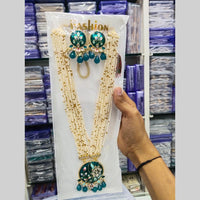 Manisha Jewellery Gold Plated Kundan Stone And Meenakari Long Necklace Set