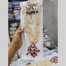 Manisha Jewellery Gold Plated Kundan Stone And Meenakari Long Necklace Set