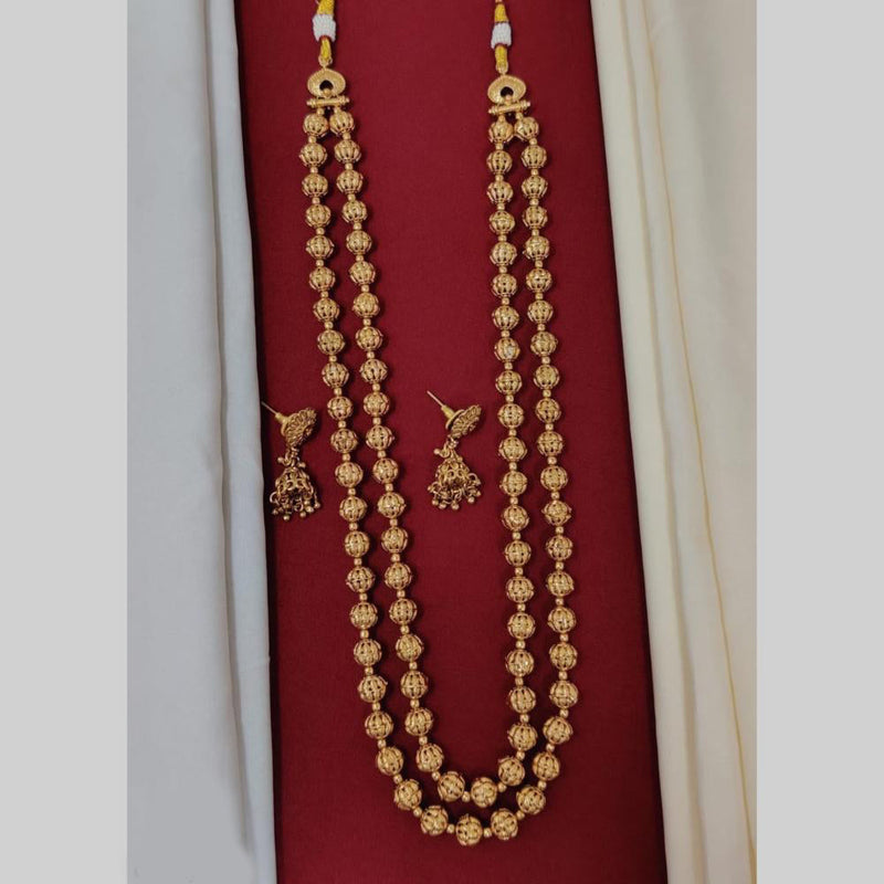 Manisha Jewellery Gold Plated Beads Long Necklace Set