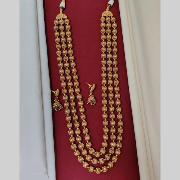 Manisha Jewellery Gold Plated Beads Long Necklace Set